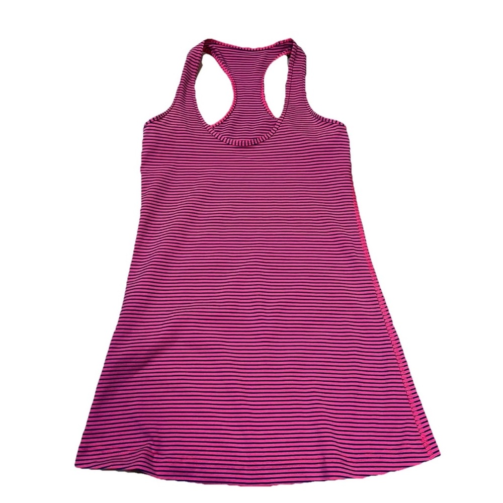 Lululemon Tank Size 4 Stripe Pink Athletic Workout Top